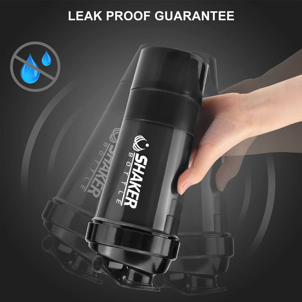 16oz Leak-Proof Plastic Protein Shaker Bottle for Fitness and Workout