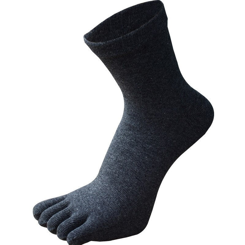 Men's Breathable Toe Socks Sports Novelty Knit Polyester Solid