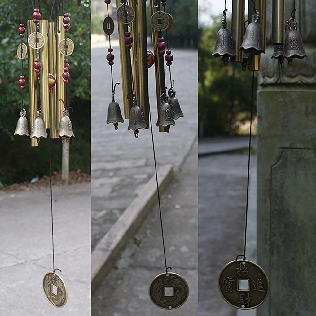 Antique-Style Metal Wind Chimes with Copper Bells for Garden Decor Ages 12-14