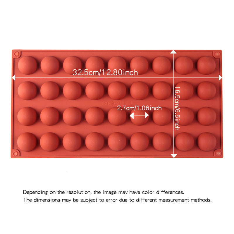 Silicone Mold for Chocolate Cake Jelly Dome Mousse 36 Semi-Sphere Cavities