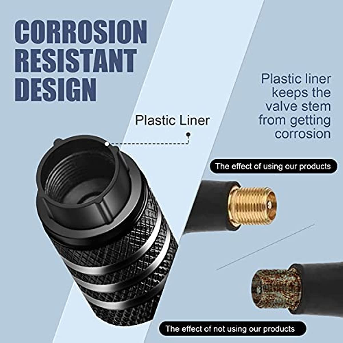 5pcs Metal Tire Valve Stem Caps Leak-Proof for Cars Trucks Motorcycle Bikes