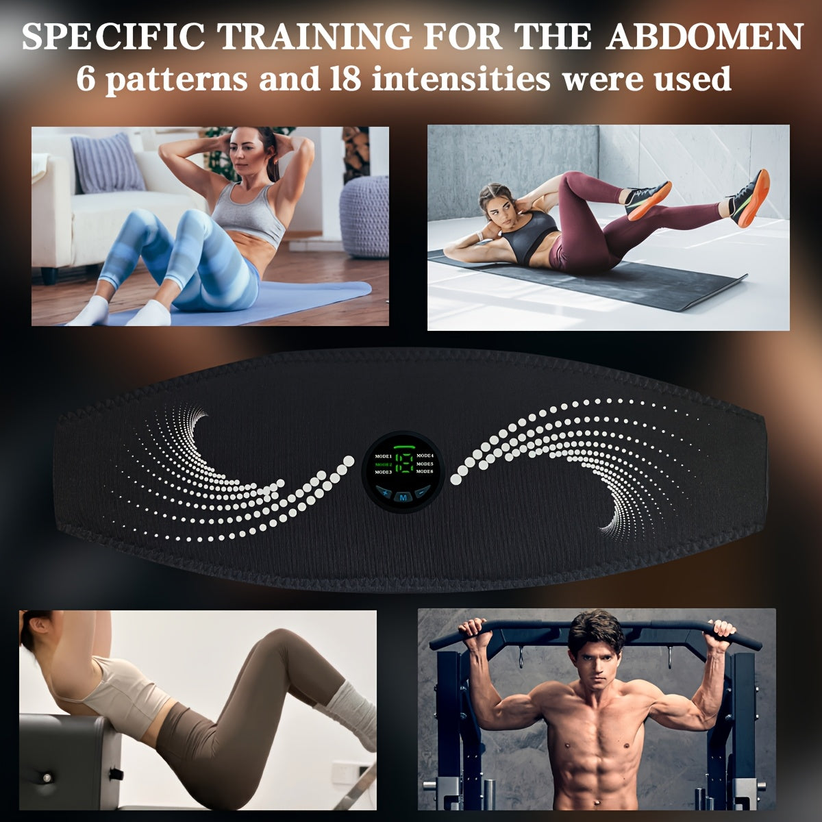 Portable EMS TENS Muscle Stimulator with 6 Modes and 18 Intensity Levels