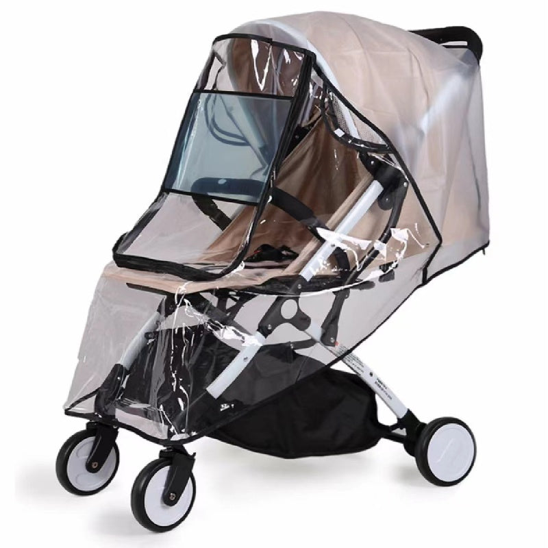 Baby Stroller Cover Breathable Windproof Rainproof with Zipper Door and Ventilation