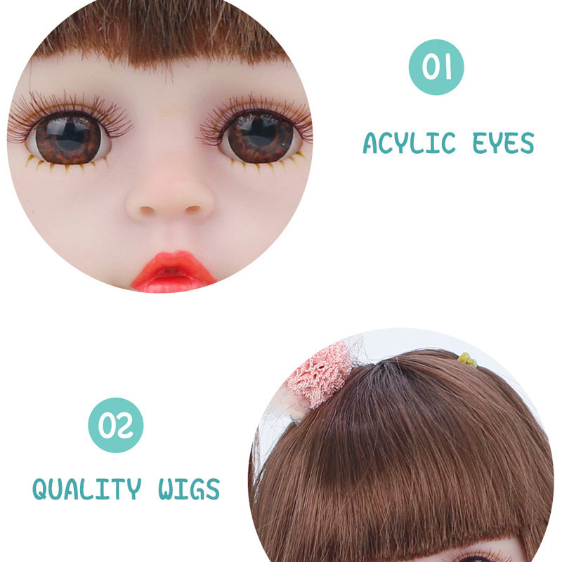 40.64cm Reborn Children Doll with Realistic Eyes Anime Collectible for Kids 3+