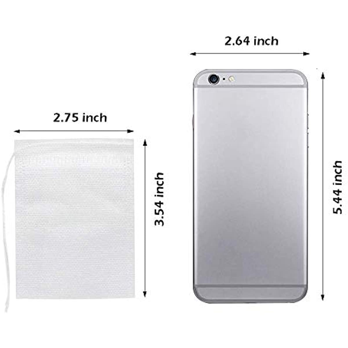 400 Disposable Tea Filter Bags, Drawstring Seal, Loose Leaf, 8.99x6.99 cm