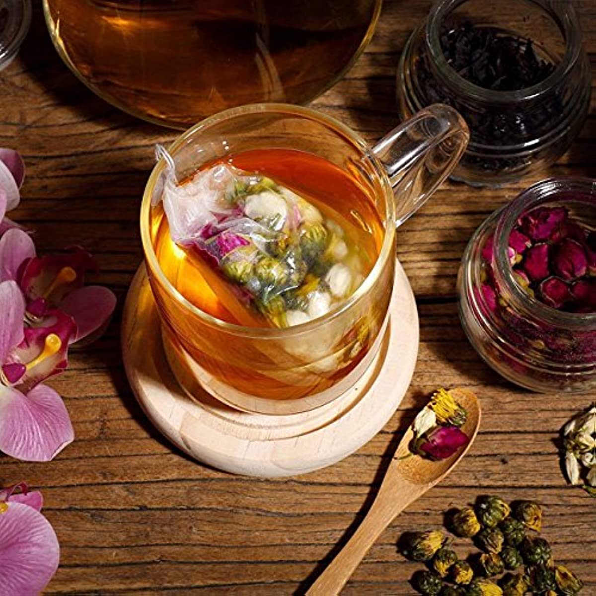 400 Disposable Tea Filter Bags, Drawstring Seal, Loose Leaf, 8.99x6.99 cm