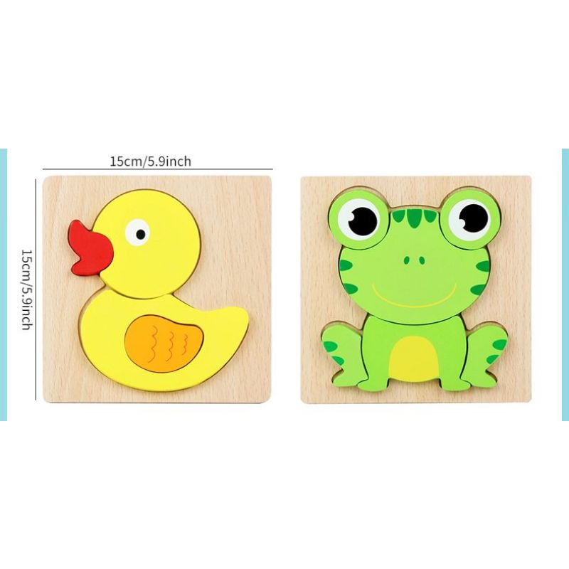 Wooden Puzzle Toys for Kids 3-6 Cartoon Animal Educational Toys for Children