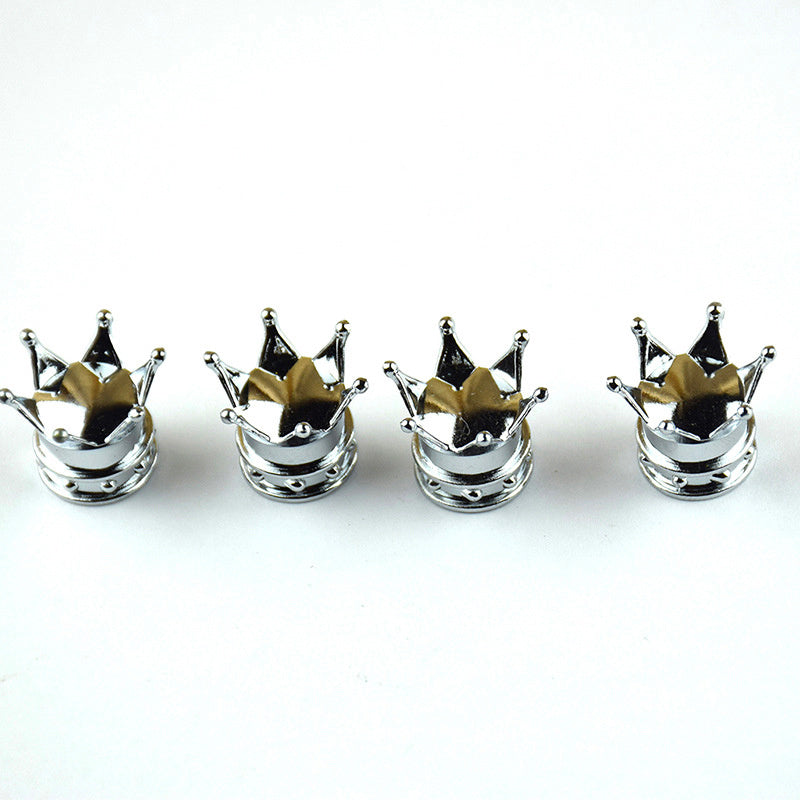 Tapones de válvula de neumático para ruedas de coche de plata de 4 piezas para coches y motocicletas