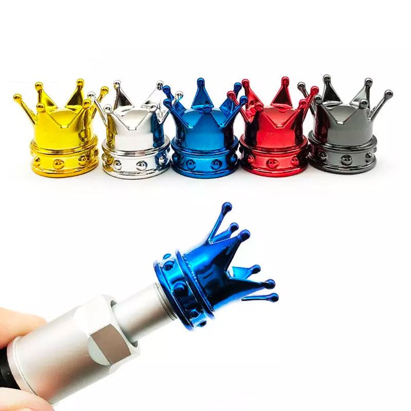 4-Piece Silver Bling Car Wheel Tire Valve Caps for Cars and Motorcycles