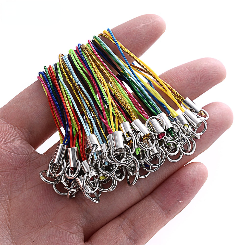100 Pieces Nylon Thread Rope Keychain Cords for Jewelry Making and Crafts