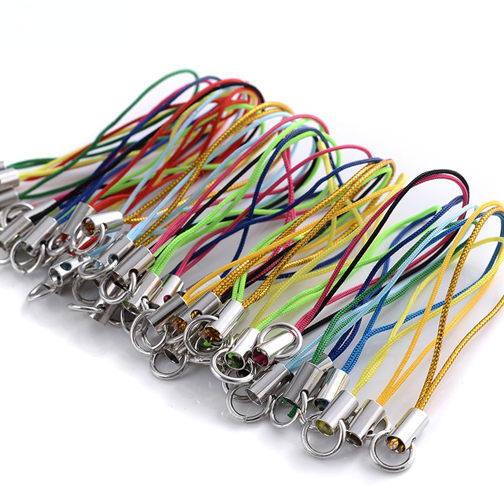 100 Pieces Nylon Thread Rope Keychain Cords for Jewelry Making and Crafts