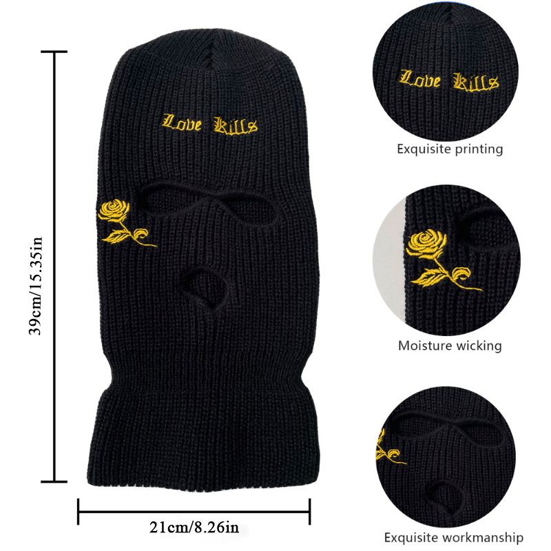 Winter Balaclava Ski Mask with Full Face Coverage and Knit Beanie