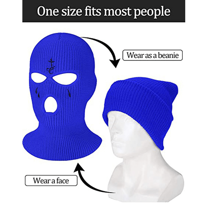 Winter Balaclava Ski Mask with Full Face Coverage and Knit Beanie
