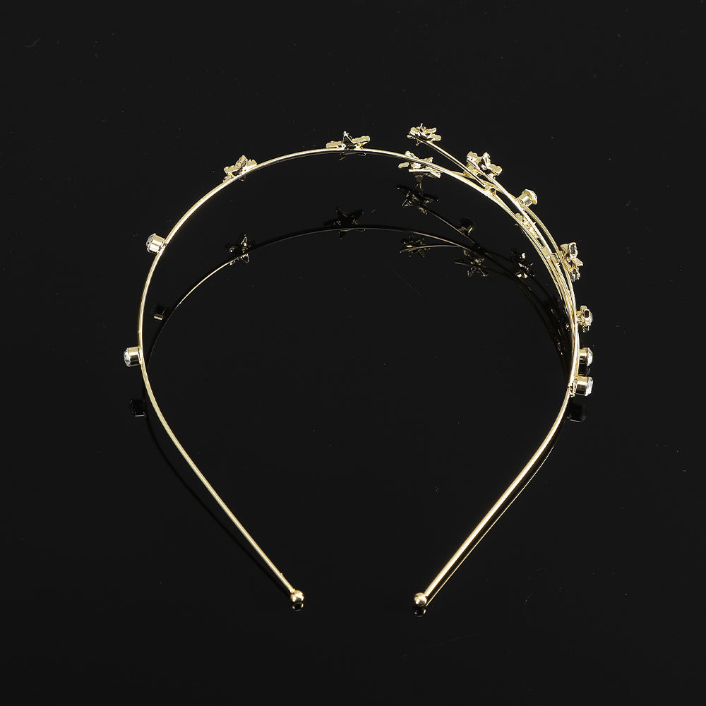 Ayollar uchun metall rhinestone yulduzli bosh bandi soch aksessuari, partiyalar va moda uchun
