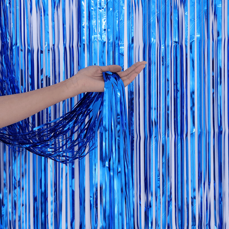 Decoración de fiesta con globo de lluvia de fondo de 200cm x 100cm en azul oscuro para cumpleaños y eventos