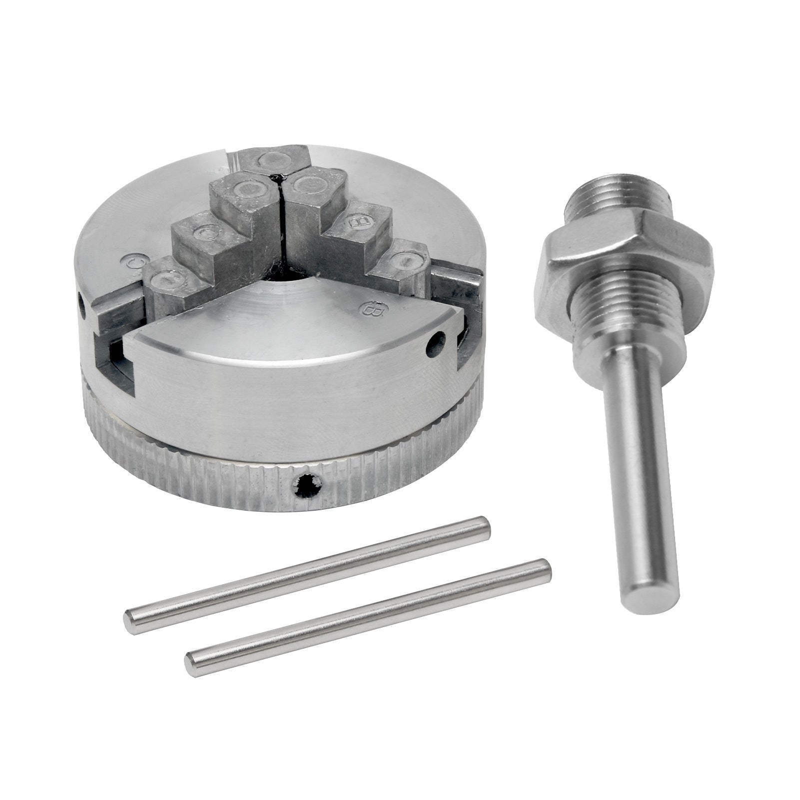 Mini Lathe Chuck Set with 3 and 4 Jaw Self-Centering Woodworking Tool Durable Zinc Alloy