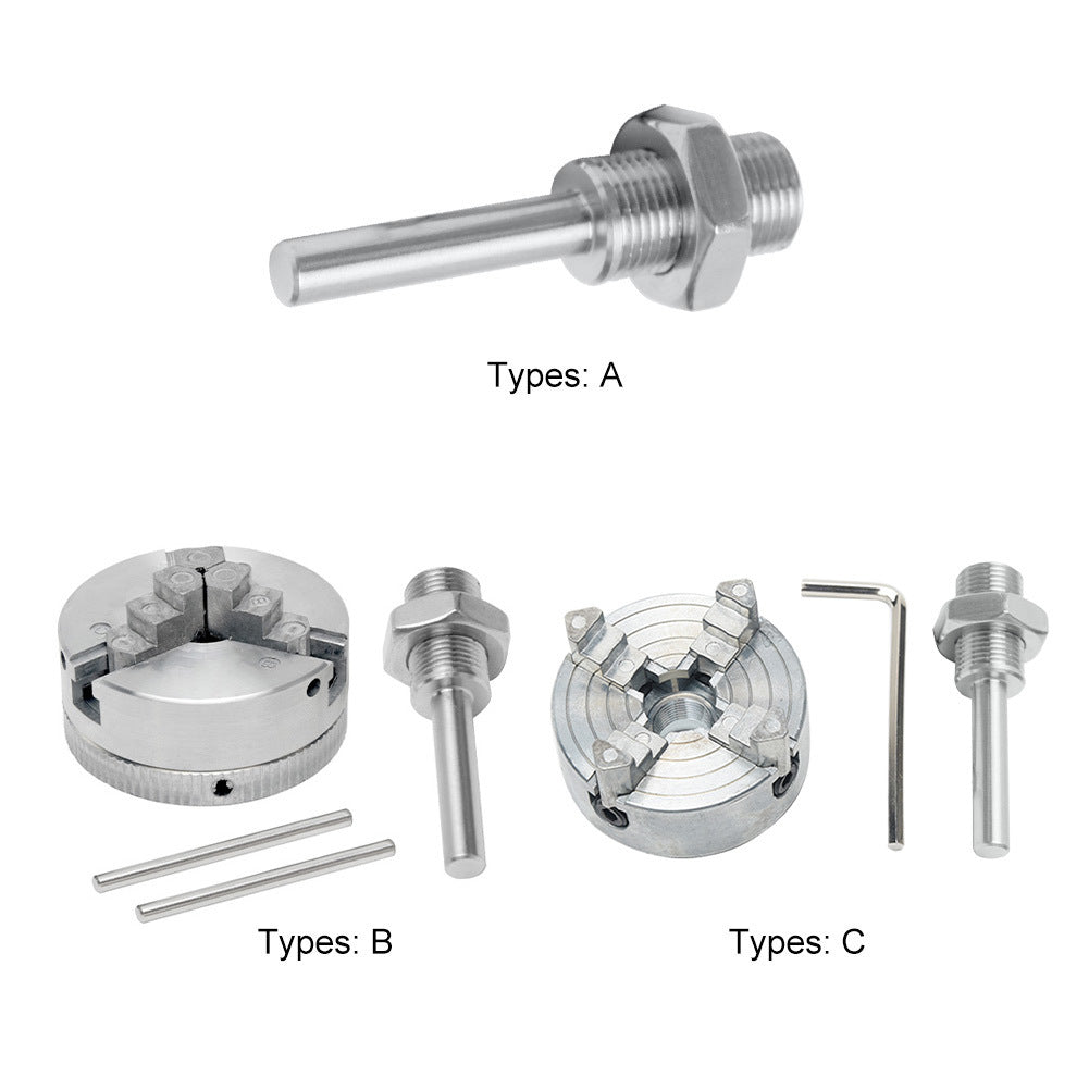Mini Lathe Chuck Set with 3 and 4 Jaw Self-Centering Woodworking Tool Durable Zinc Alloy