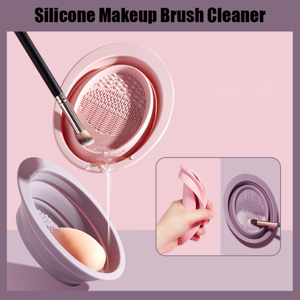 Cuenco y tapete de silicona para limpiar brochas de maquillaje unisex colorido y fácil de limpiar