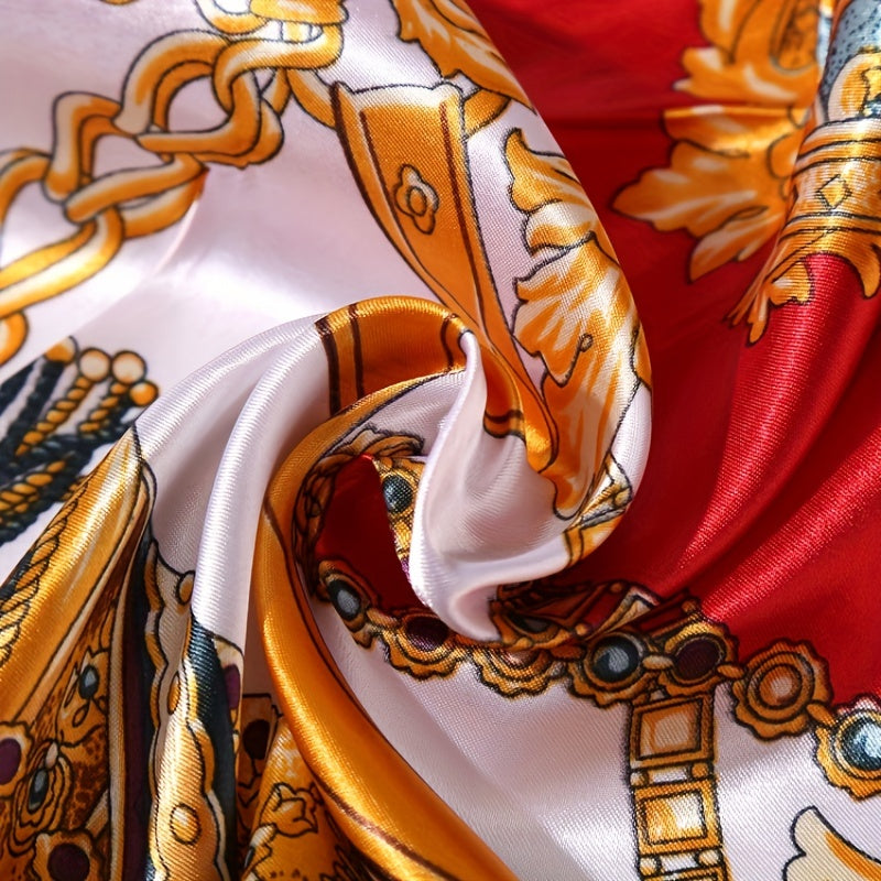 89.92 sm kvadrat klassik quyoshdan himoya qiluvchi ko'p maqsadli bandana, sayohat uchun mukammal ipak sharf va sovg'alar uchun ideal tanlov.