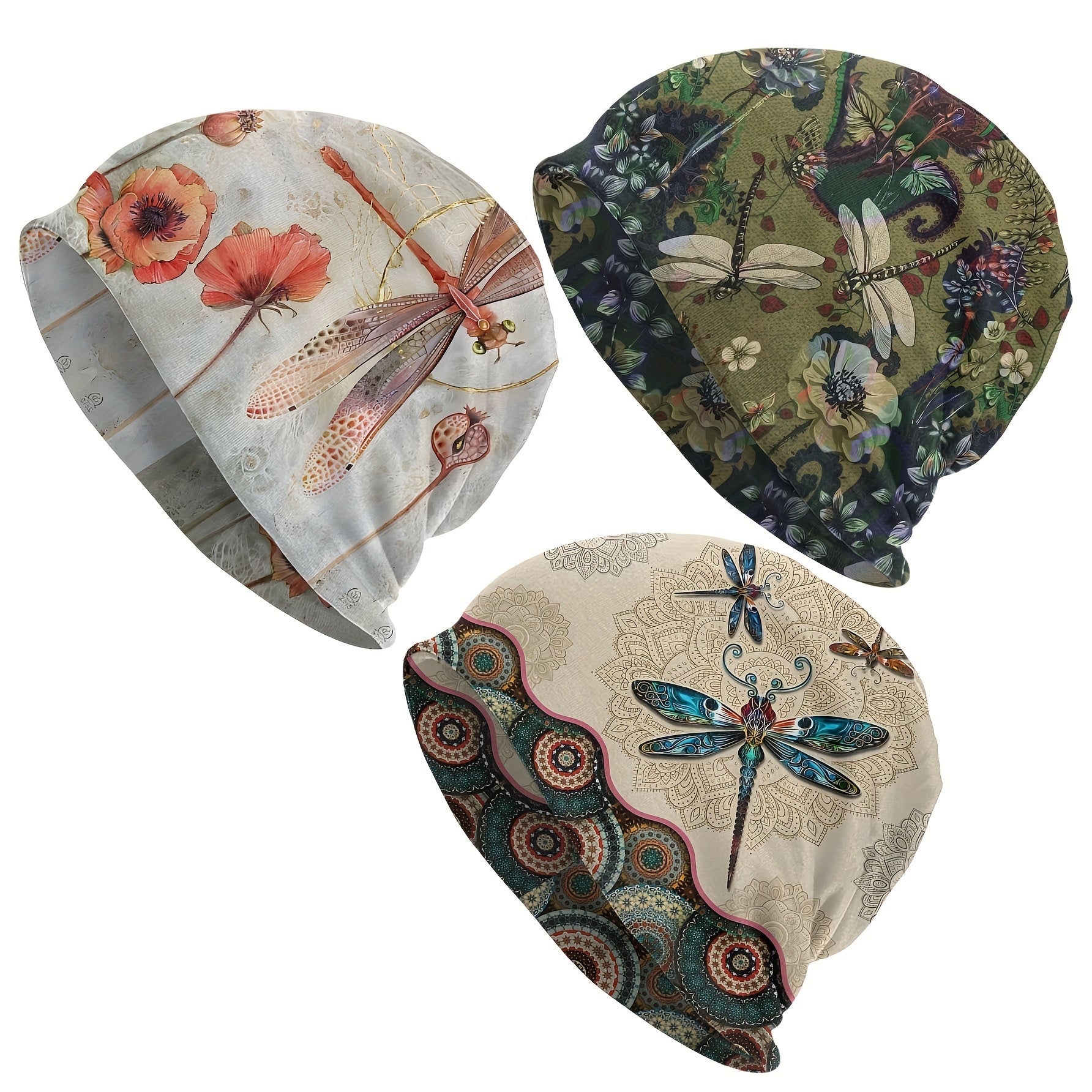 Erkaklar uchun Ajdaho qanotlari printli trikotaj beanie, premium retro boho uslubidagi iliq shlyapa kuz va bahor uchun