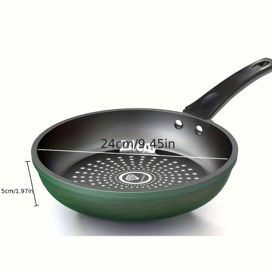 Sartén de hierro fundido de 9.5 pulgadas, antiadherente, para freír profundo, saltear, compatible con cocinas de gas