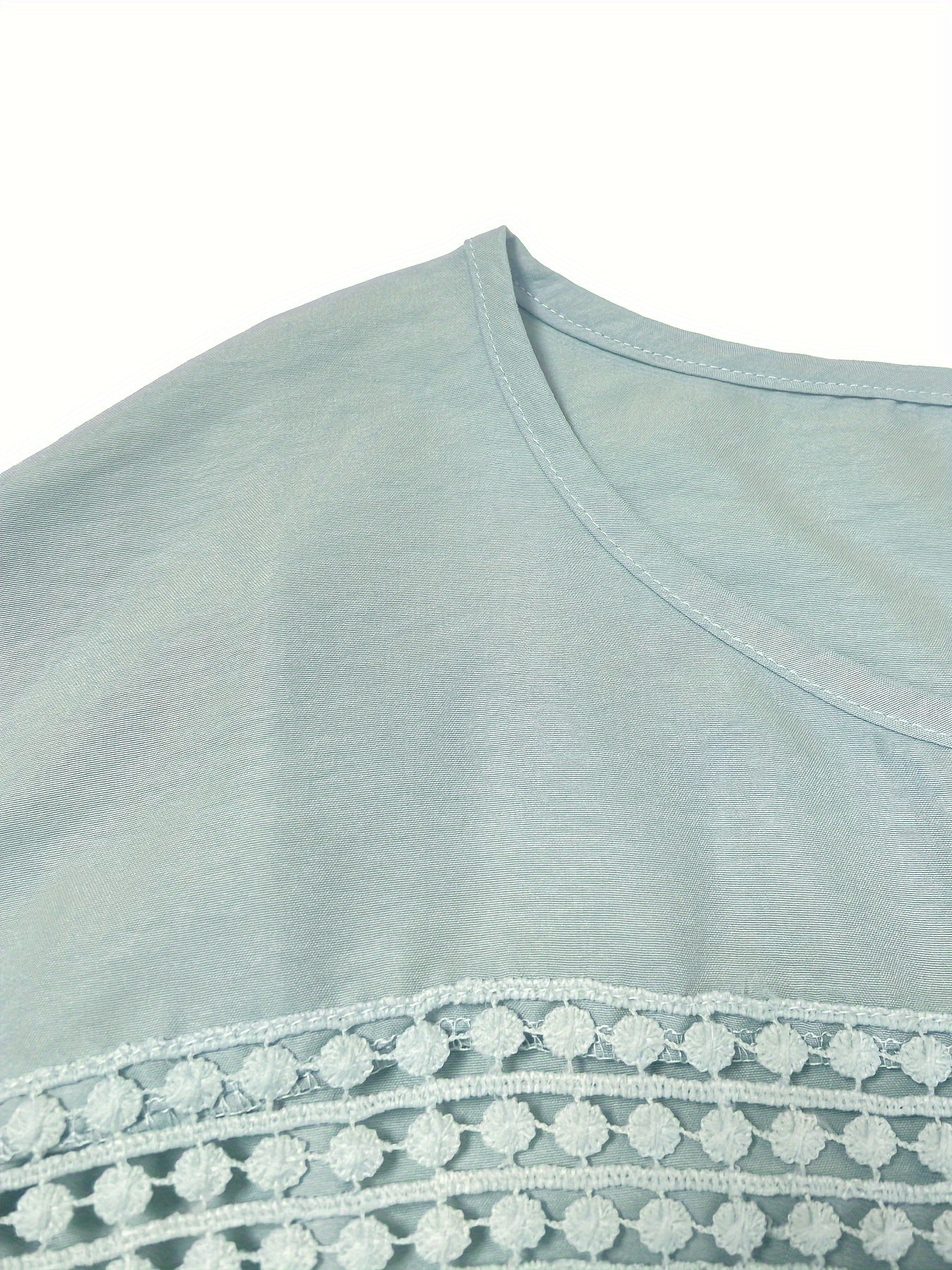 Women's Solid Color Pants Set with Lace Detailing for Spring and Summer