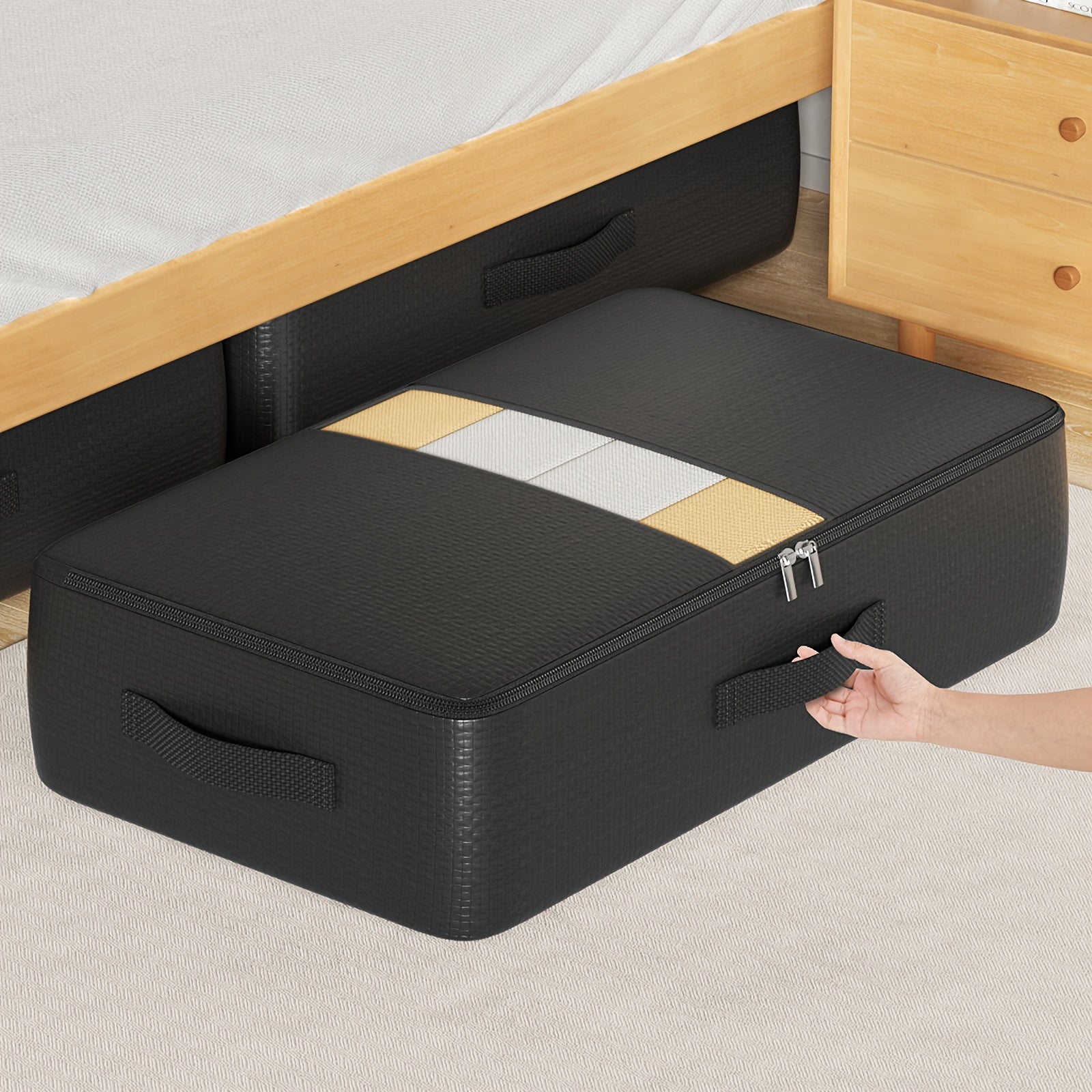 Large Capacity Fabric Under-Bed Storage Bag Waterproof Clothes Blanket Toy Organizer