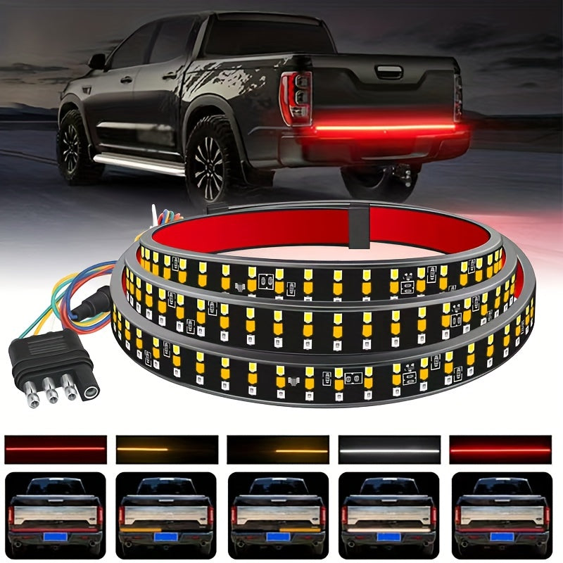 48-Inch Three-Row Tailgate Light Bar Non-Drill Easy Install Without Battery
