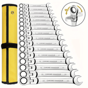 Juego de 5 piezas de llaves de carraca ajustables en acero, herramientas manuales multiusos para automoción