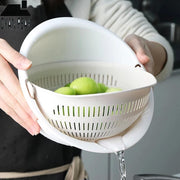 Silicone Kitchen Double Layer Drain Basket Vegetable Fruit Strainer