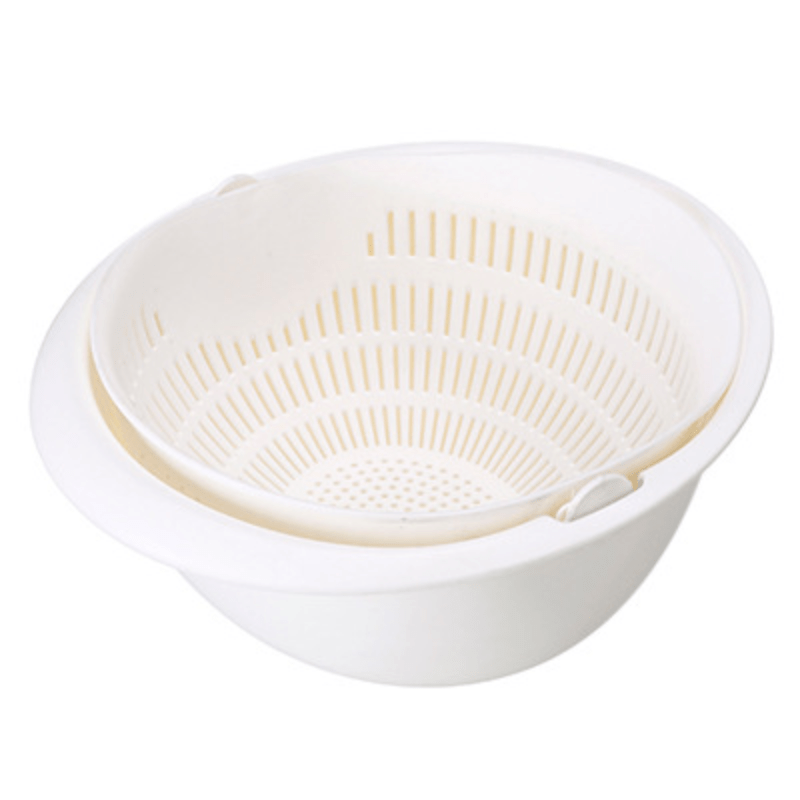 Silicone Kitchen Double Layer Drain Basket Vegetable Fruit Strainer