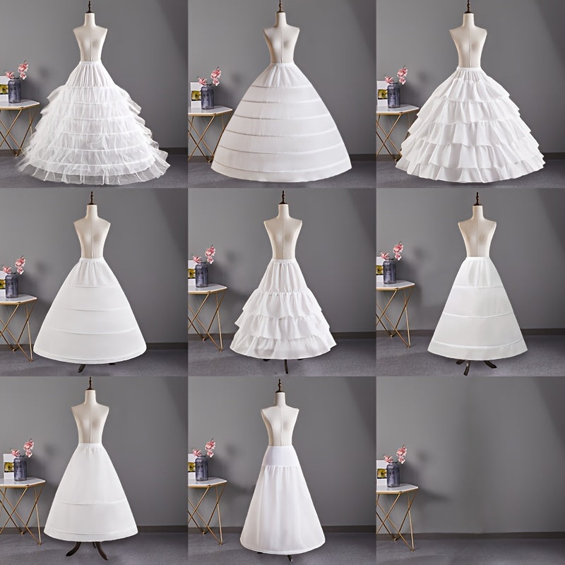 6-Hoop Wedding Dress Petticoat No Tulle Hand Washable Polyester Formal Wear