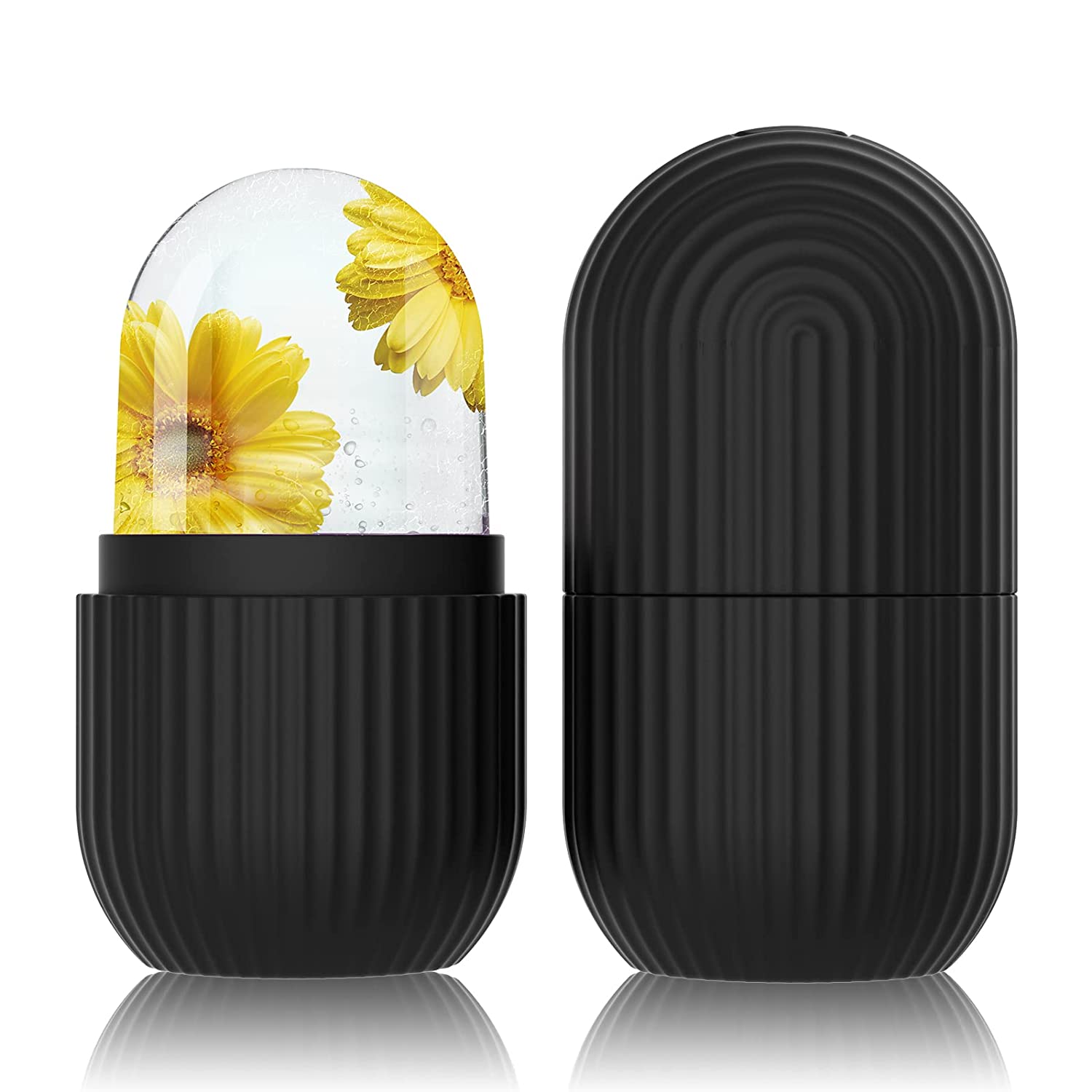 Ayollar va erkaklar uchun silikonli muzli yuz massaji, ko'z va yuz parvarishi uchun qiyshiq dizayni bilan