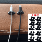 Car Interior Cable Organizer Clamps 10pcs Auto Phone Charger Line Clip