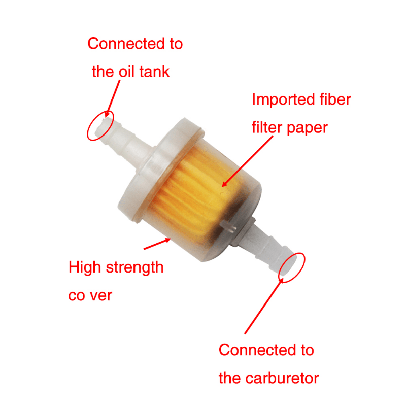 Motorcycle Gas Fuel Filter Petrol Pipe Hose Line 6mm with 4 Clips