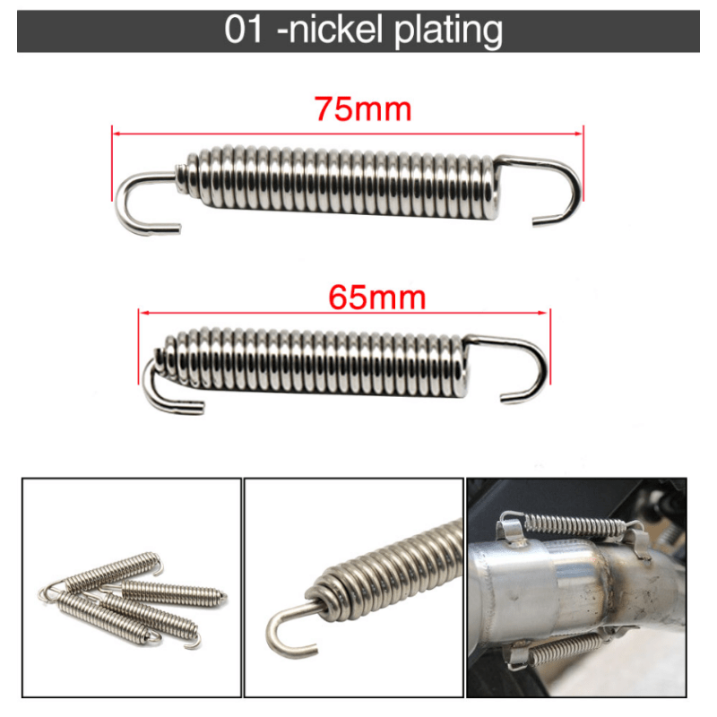 Universal Motorcycle Stainless Steel Spring Hooks for Exhaust Pipe Replacement