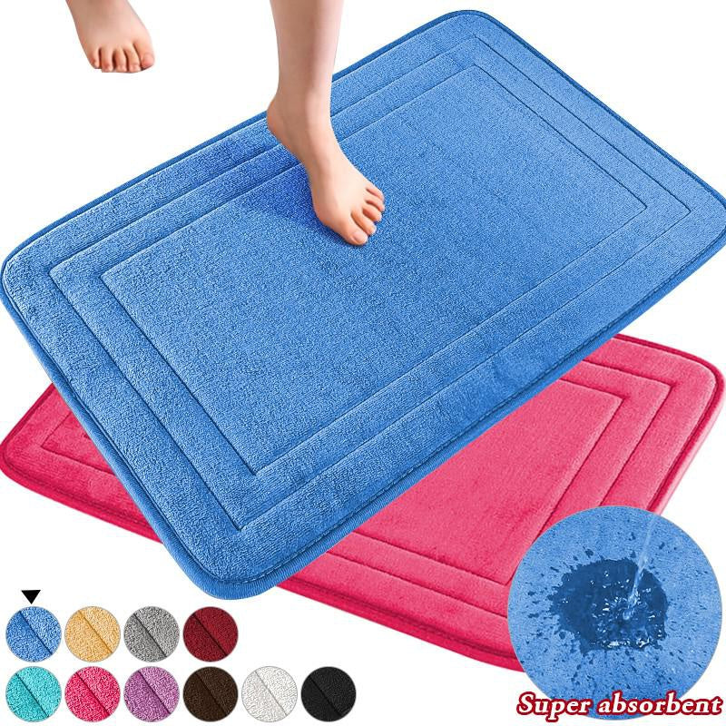 Non-Slip Memory Foam Bath Rug to'plami 1 dona - Tez quriydi, mashinada yuvish mumkin, yumshoq va qulay hammom aksessuarlari