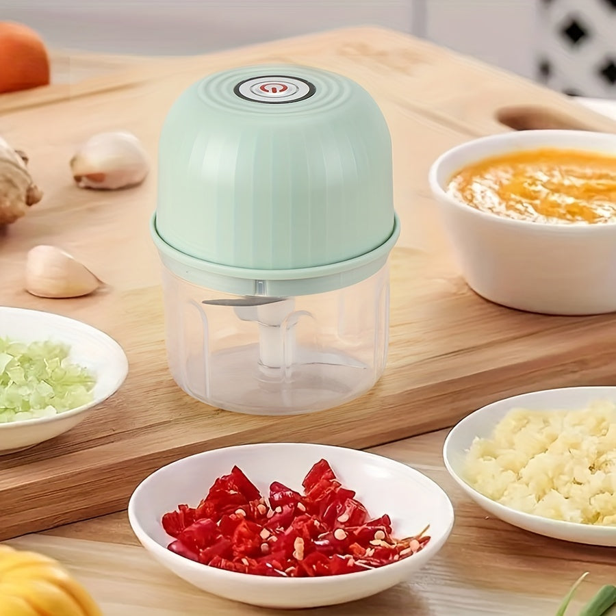 Portable Mini Food Chopper, Rechargeable, 3 Stainless Steel Blades, Wireless Kitchen Mixer