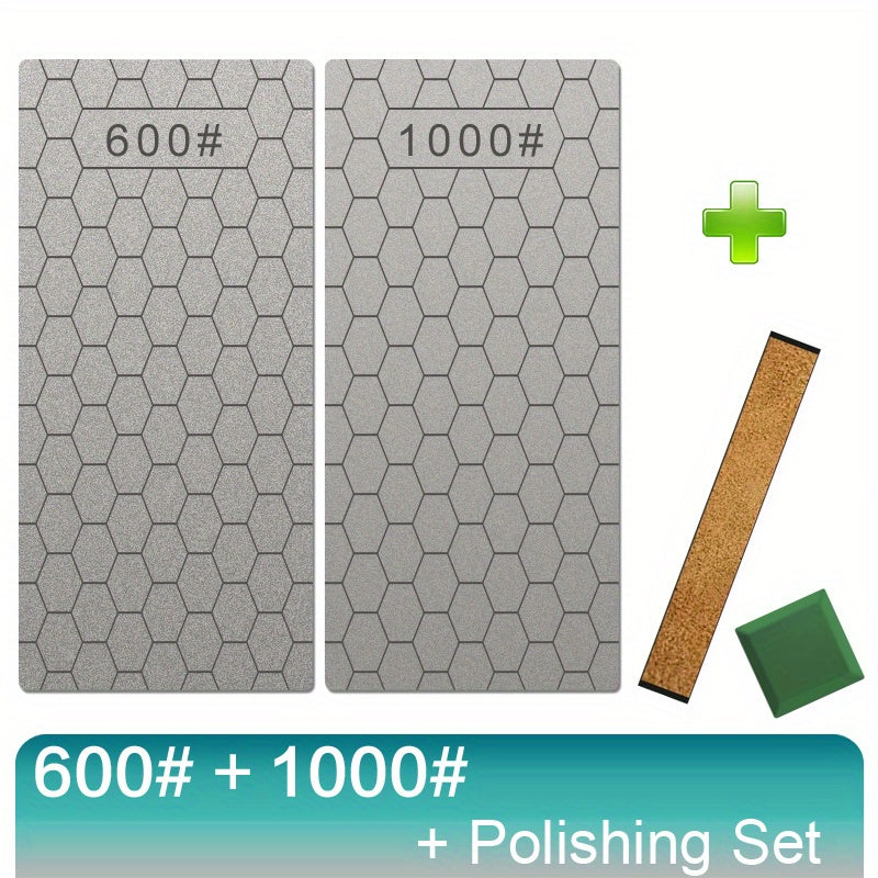 3-4 dona olmos pichoq silliqlash uchun to'plam, qum toshlari, burchak qo'llanma va silliqlash asbobi bilan