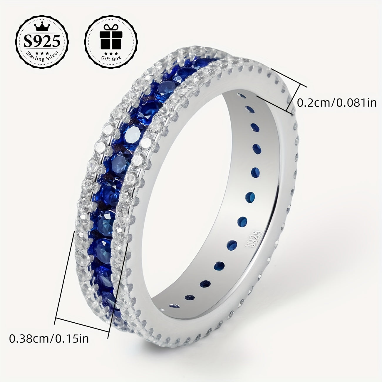 Sterling Silver Princess Cut Full Eternity Band, Minimalist va Stylish, Sun'iy Ruby va Flower Zirconia Pave Ring ayollar uchun