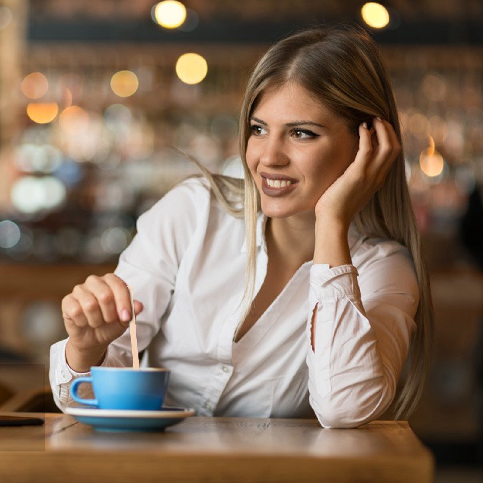 1000 Disposable Bamboo Stirrers for Coffee Tea and Drinks