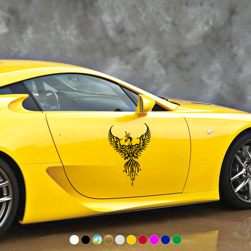 Pegatinas decorativas para coches para vehículos, vinilo único de ventana de coche con diseño de fénix