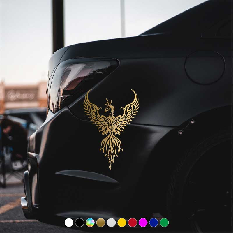 Pegatinas decorativas para coches para vehículos, vinilo único de ventana de coche con diseño de fénix