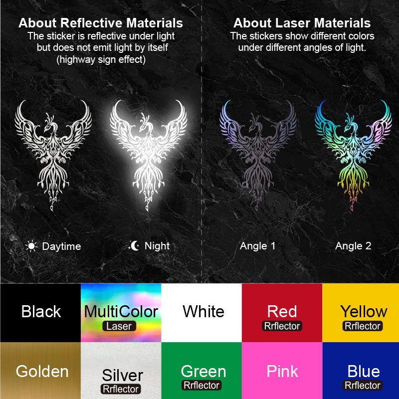 Pegatinas decorativas para coches para vehículos, vinilo único de ventana de coche con diseño de fénix