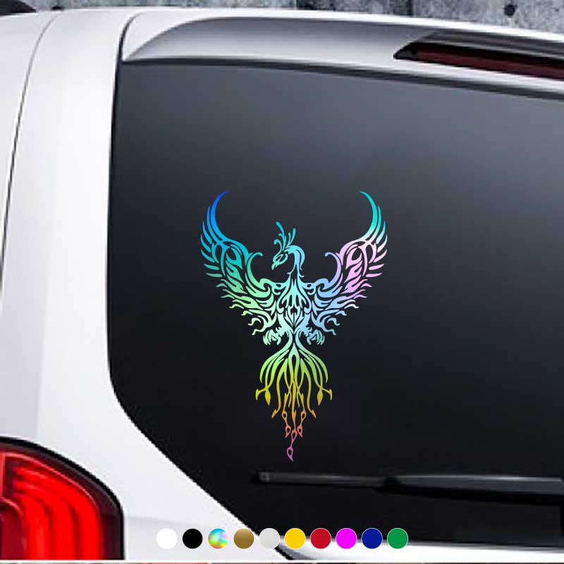 Pegatinas decorativas para coches para vehículos, vinilo único de ventana de coche con diseño de fénix