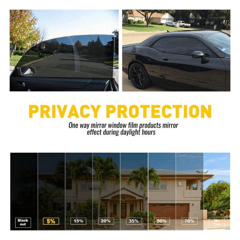 Black Car Window Tint Film Roll UV Protection Solar Insulation 50x300cm