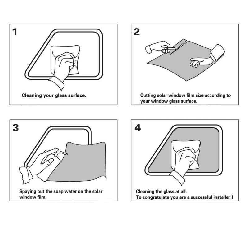 Black Car Window Tint Film Roll UV Protection Solar Insulation 50x300cm