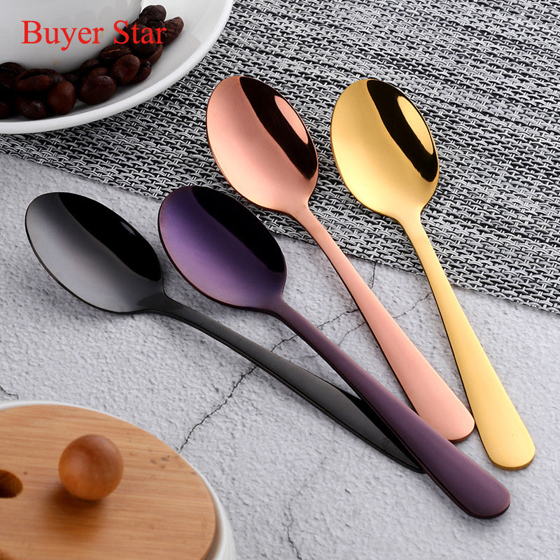 Colorful Mini Tea Spoon Stainless Steel Rose Gold Silver Elegant Dining Partyware