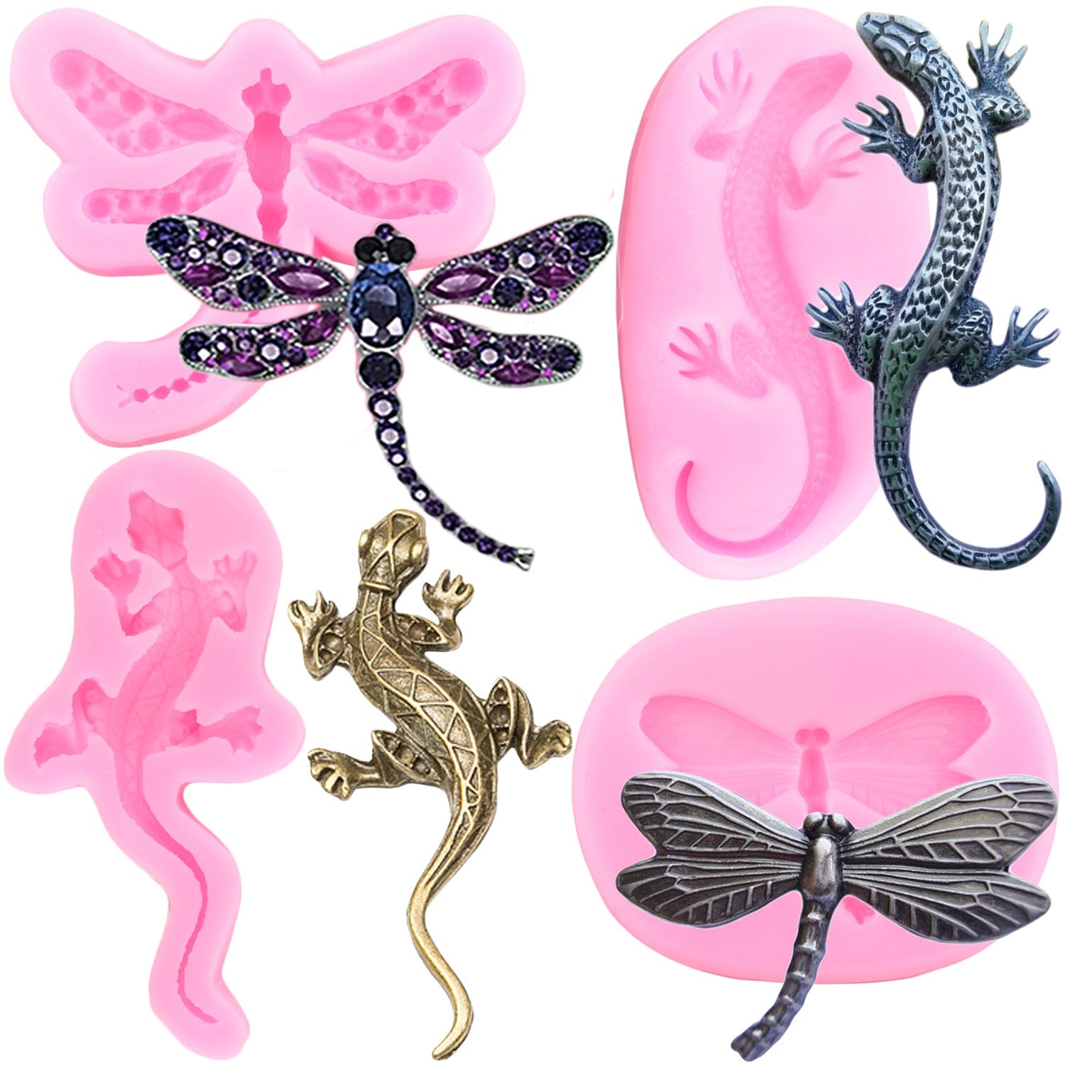 Gecko Lizard Silicone Fondant Mold for Cake Decorating and Baking