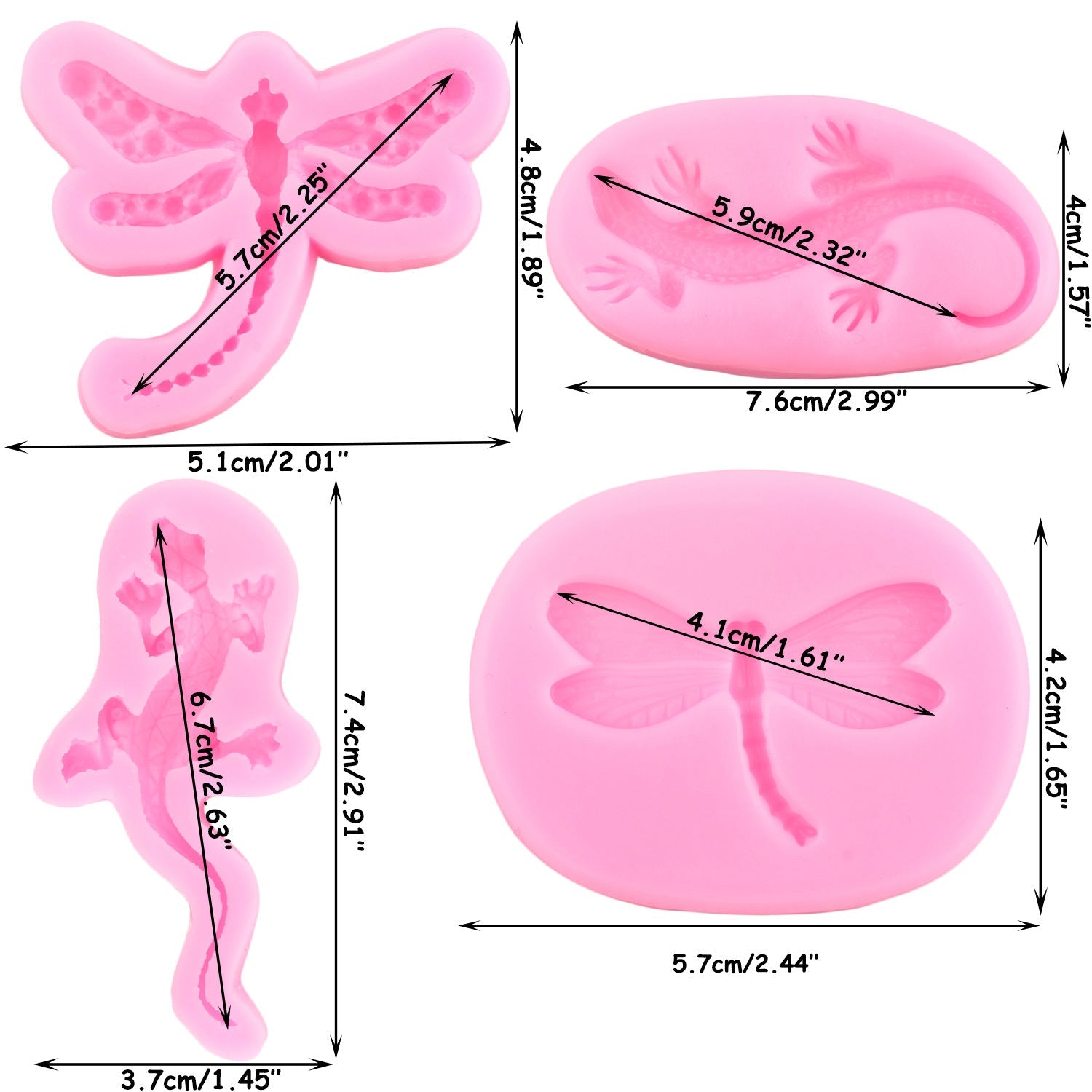 Gecko Lizard Silicone Fondant Mold for Cake Decorating and Baking